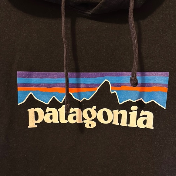 Patagonia Men's Black Hoodie with Logo - Picture 3 of 4